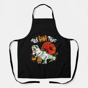 Trick Rawr Treat Halloween Dinosaur T Rex Pumpkin Apron