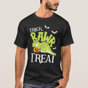 Trick Rawr Treat I Halloween Dino Dinosaur T Rex C T-Shirt