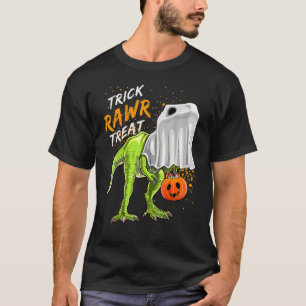 Trick Rawr Treat Rex Dinosaur Halloween Dino Ghos T-Shirt