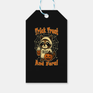 Trick Treat and Feral Cute Halloween Gift Tags