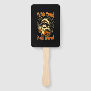 Trick Treat and Feral Cute Halloween Hand Fan