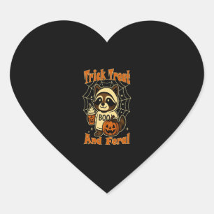 Trick Treat and Feral Cute Halloween Heart Sticker