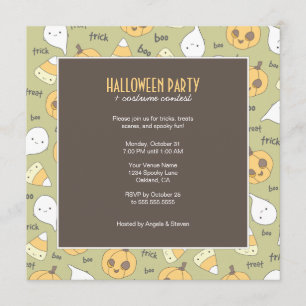 Trick Treat Boo! Halloween Party Invitations