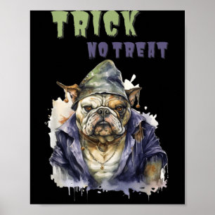 Trick Treat _ Goblin Dog _ English Bulldog _ Poster