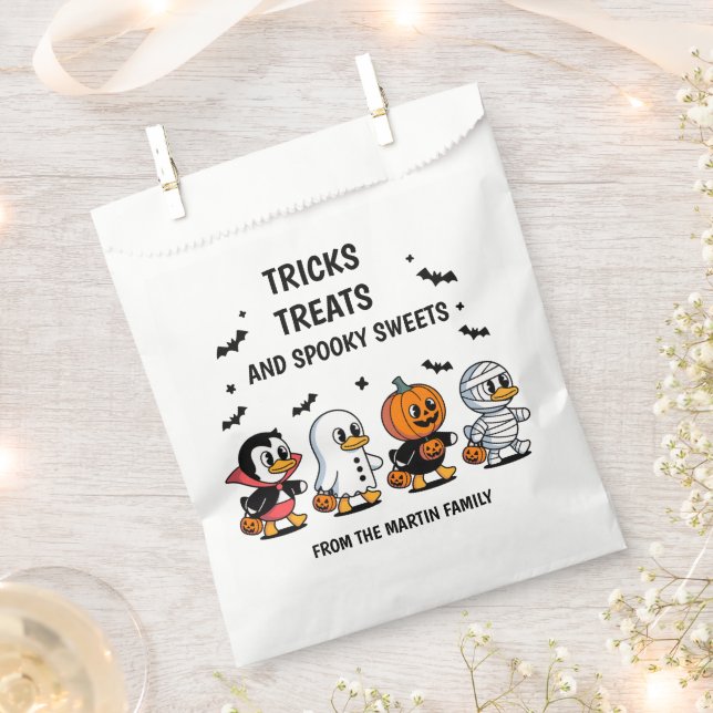 Trick Treat Spooky Cute Halloween Favour Bags (Clipped)