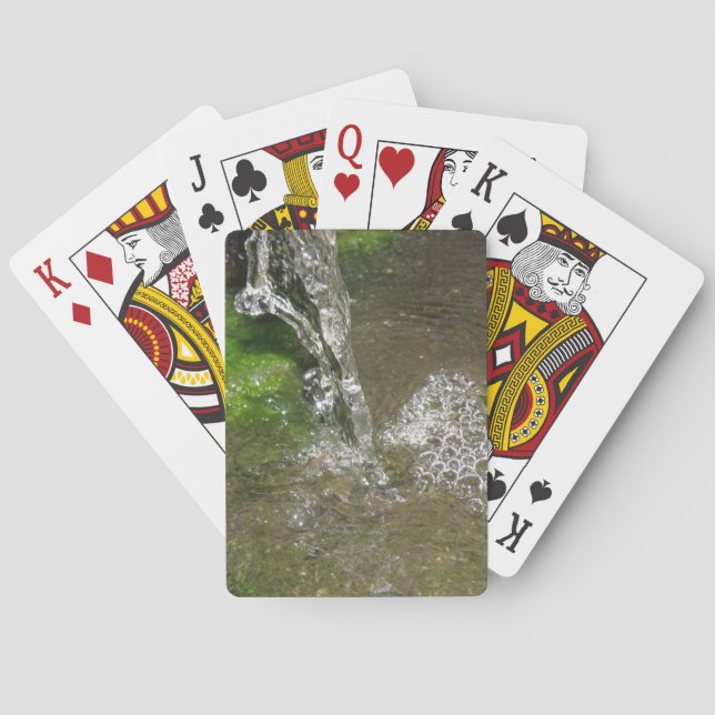 Trickling Waterfall Bubbling Water Playing Cards (Back)