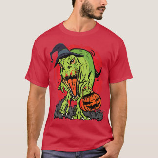 TrickorTreating Dinosaur with JackOLantern Graphic T-Shirt