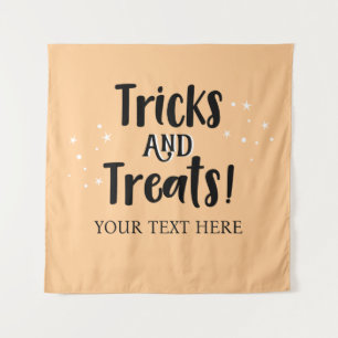 Tricks and Treats Halloween party Backdrop  Tapestry