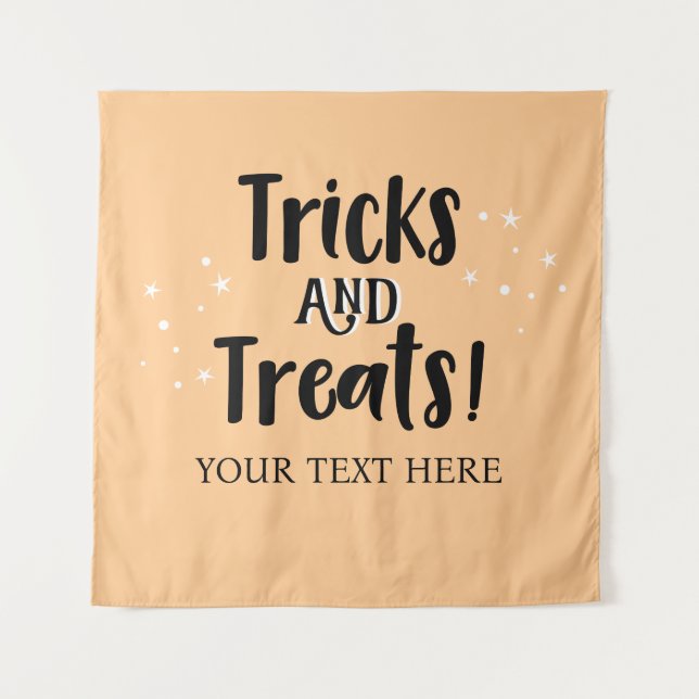 Tricks and Treats Halloween party Backdrop  Tapestry (Front)