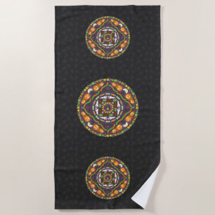 Tricks and Treats Mandala Beach Towel