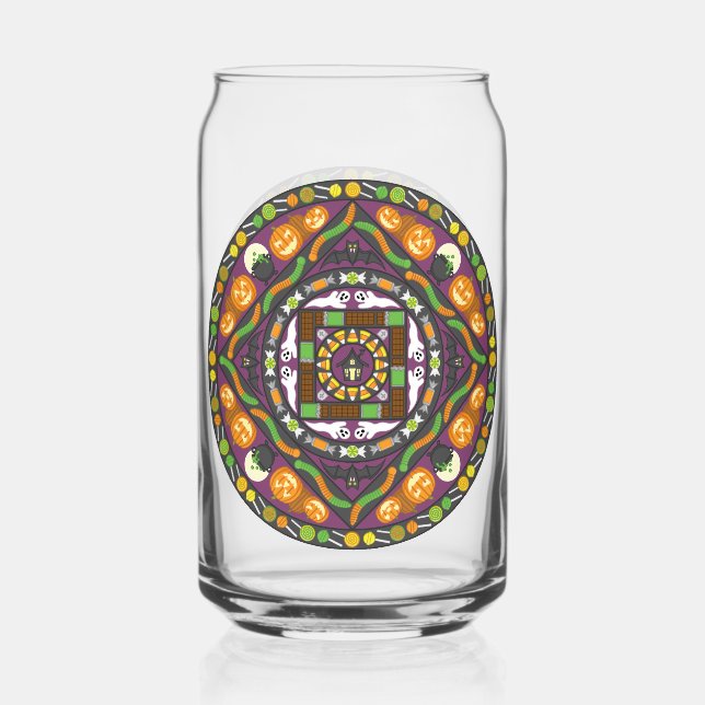Tricks and Treats Mandala Can Glass (Front)