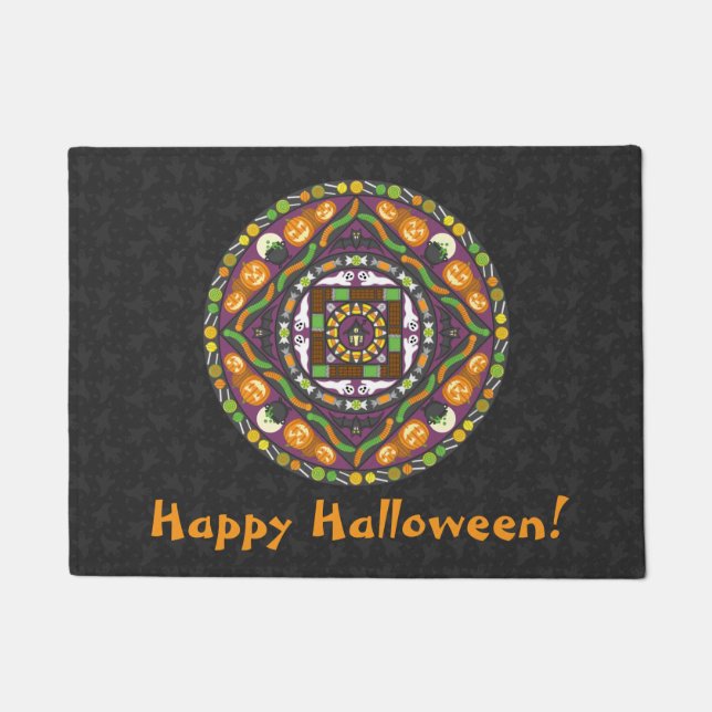 Tricks and Treats Mandala Doormat (Front)