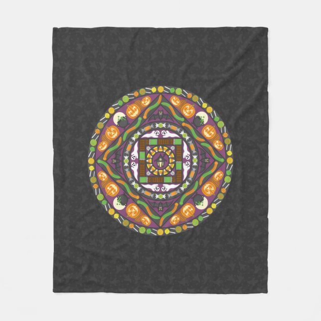 Tricks and Treats Mandala Fleece Blanket (Front)