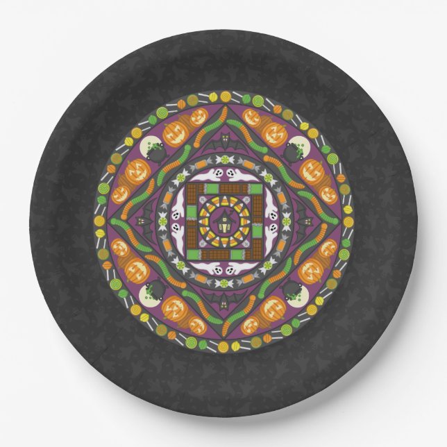 Tricks and Treats Mandala Paper Plate (Front)