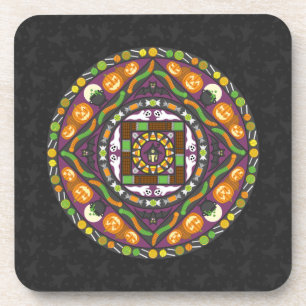 Tricks and Treats Mandala Square Coaster