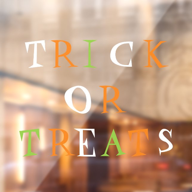 Tricks for treats funny cute Halloween decorations Window Cling (Sheet 2)