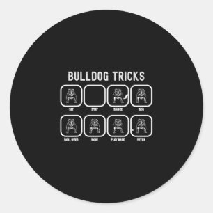 Tricks - Fun Bulldog Training Fails Classic Round Sticker