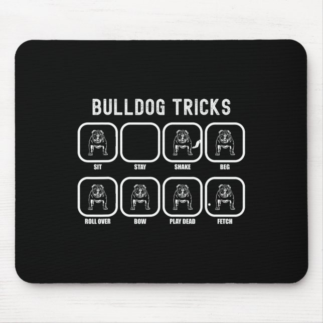 Tricks - Fun Bulldog Training Fails  Mouse Mat (Front)