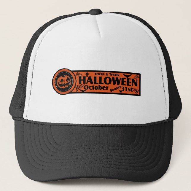 Tricks & Treats Halloween Trucker Hat (Front)