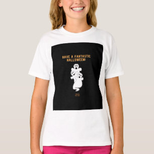 Trickster Ghosts Girls White Basic T Shirt