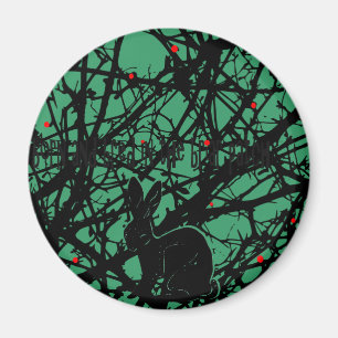 Trickster Rabbit in Briar Patch Magnet