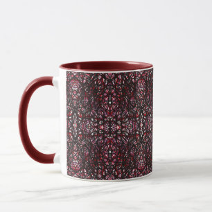 Trickster Red Black Abstract India Ink Art Mug