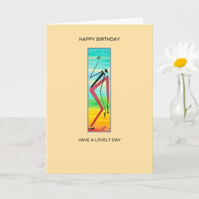 Tricky African Dancer Happy Birthday Card (Small Plant)