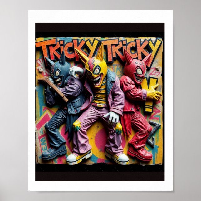 Tricky Tricky Music Groove Party Vibes Sticker  Poster (Front)