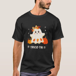 Trico Tri Cute Halloween Spooky Mexican Ghost Span T-Shirt