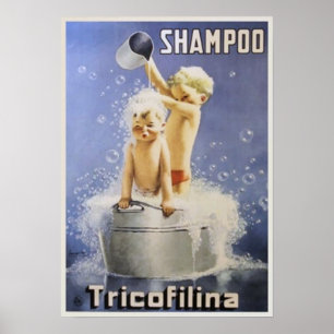 TricoFilina Shampoo Vintage Bathroom Decor Poster