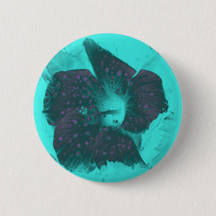Tricolor Abstract Hibiscus 6 Cm Round Badge