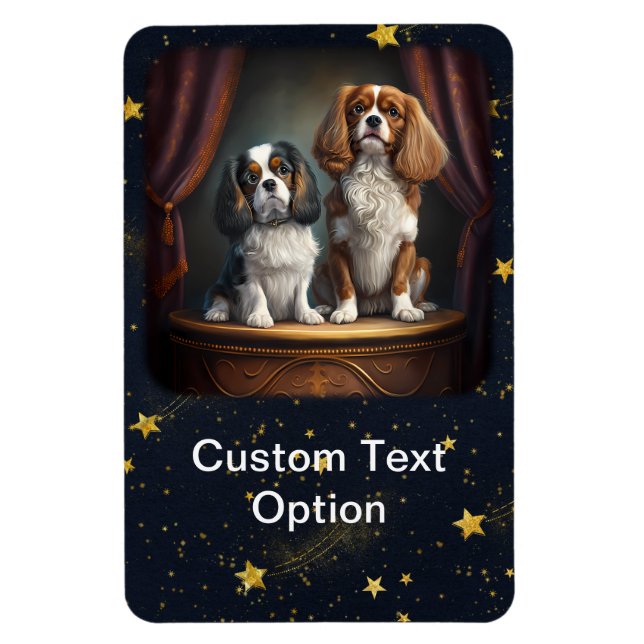 Tricolor and Blenheim Cavalier King Charles  Magnet (Vertical)