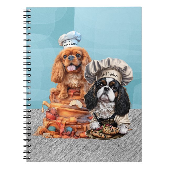 Tricolor and Ruby Cooking Chef Cavalier Notebook (Front)