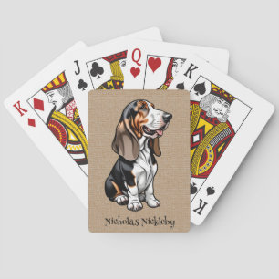 Tricolor Basset Hound Playing Cards