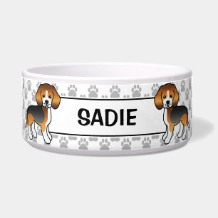 Tricolor Beagle Cute Cartoon Dog & Name