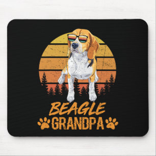 Tricolor Beagle Dog Grandpa Paw Dad Fathers Day  Mouse Mat