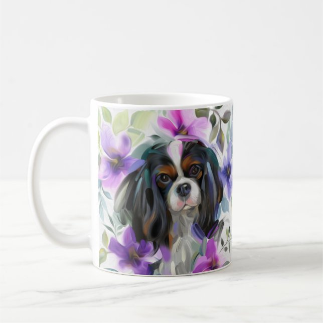 Tricolor Cavalier Art Mug | purple (Left)