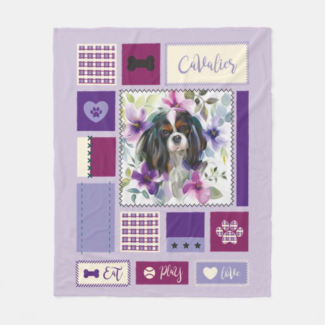 Tricolor Cavalier blanket purple | Medium (Front)
