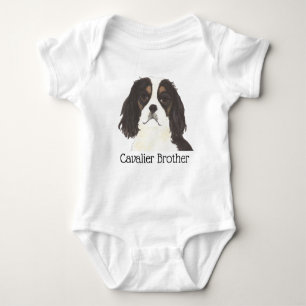 Tricolor Cavalier King Charles Spaniel Dog Baby Bodysuit
