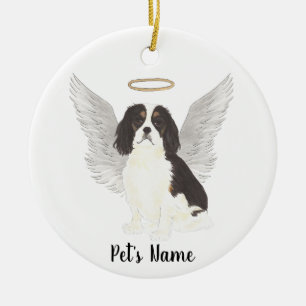 Tricolor Cavalier King Charles Spaniel Sympathy  Ceramic Tree Decoration