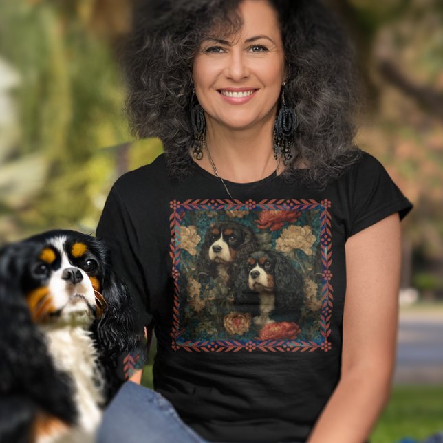 Tricolor Cavalier King Charles Spaniels CKCS Dogs T-Shirt (Creator Uploaded)