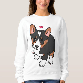 Tricolor Corgi Puppy Dog Cute Corgi Corgi Drawing  Sweatshirt