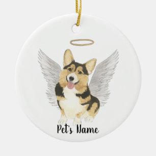 Tricolor Corgi Sympathy Memorial  Ceramic Tree Decoration