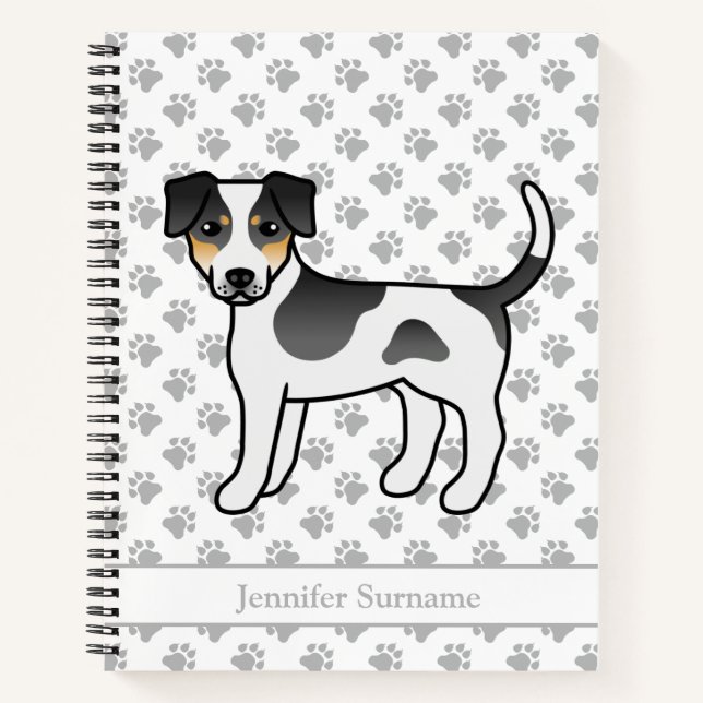 Tricolor Danish-Swedish Farmdog Cute Dog & Name Notebook (Front)
