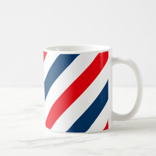 Tricolor Diagonal Stripes(blue, white, and red) Coffee Mug