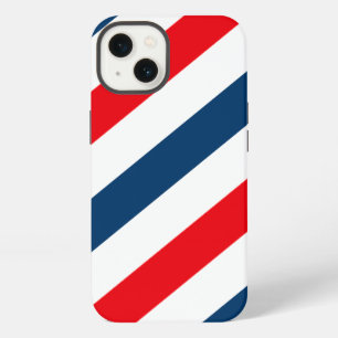Tricolor Diagonal Stripes(blue, white, and red) iPhone 13 Case