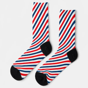 Tricolor Diagonal Stripes Socks