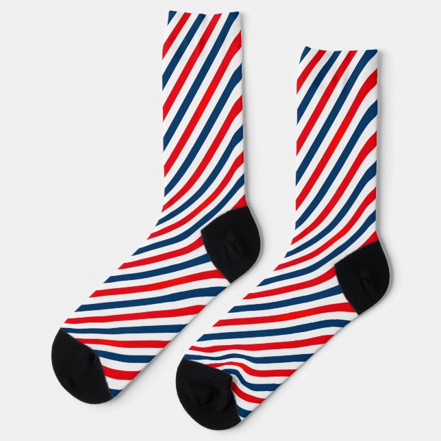 Tricolor Diagonal Stripes Socks (Left)