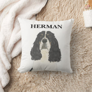 Tricolor English Springer Spaniel Reversible Cushion
