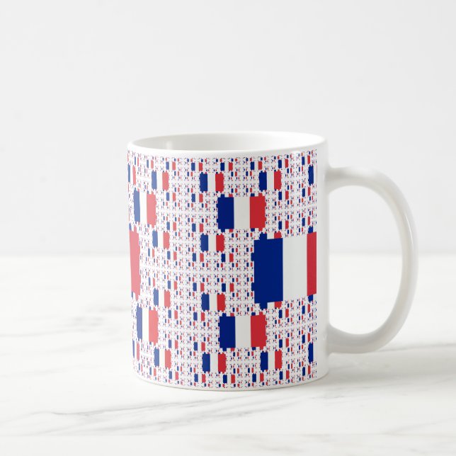 Tricolor France Flag in Multiple Colourful Layers Coffee Mug (Right)